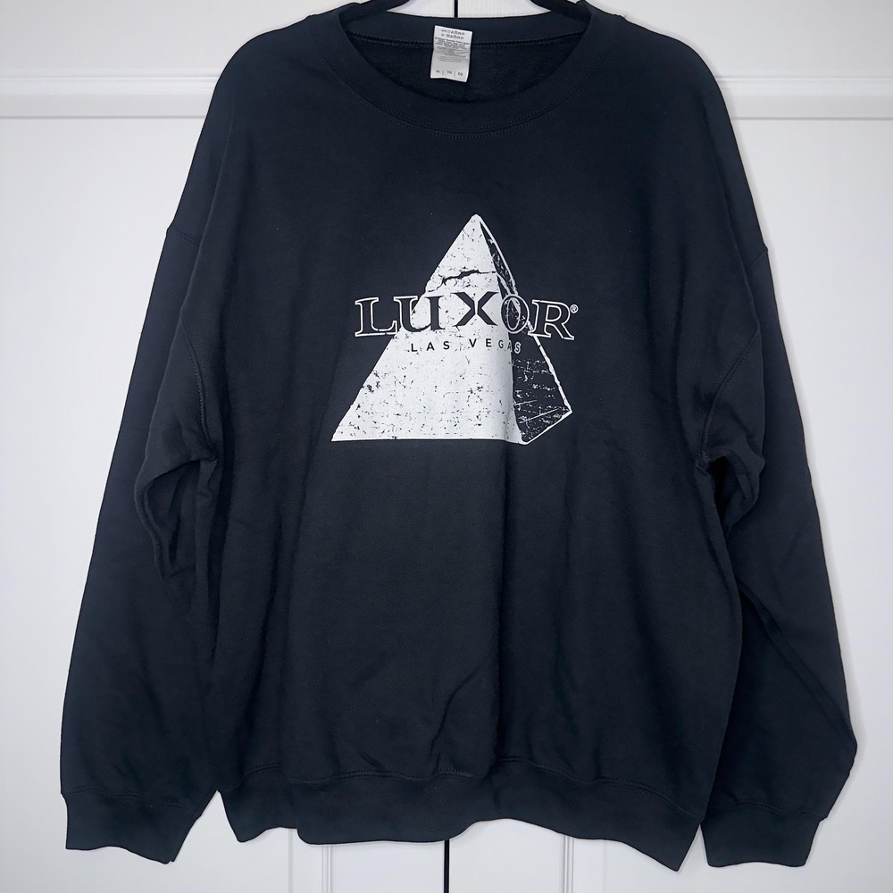 Luxor Las Vegas Sweatshirt Mens XL Blue‎ Gildan Fleece Graphic Pyramid Pullover